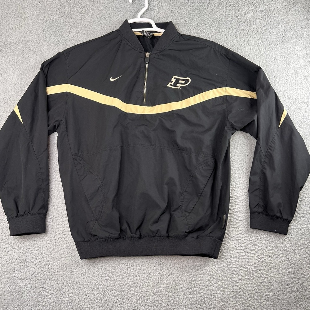Purdue‎ Boilermakers Men's Nike 1/4 Quarter Zip Jacket Size S Black
